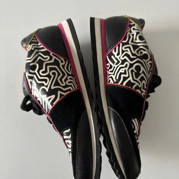 COACH x Keith Haring Leather Black Pink White Sneakers Limited Edition - Picture 9 of 16